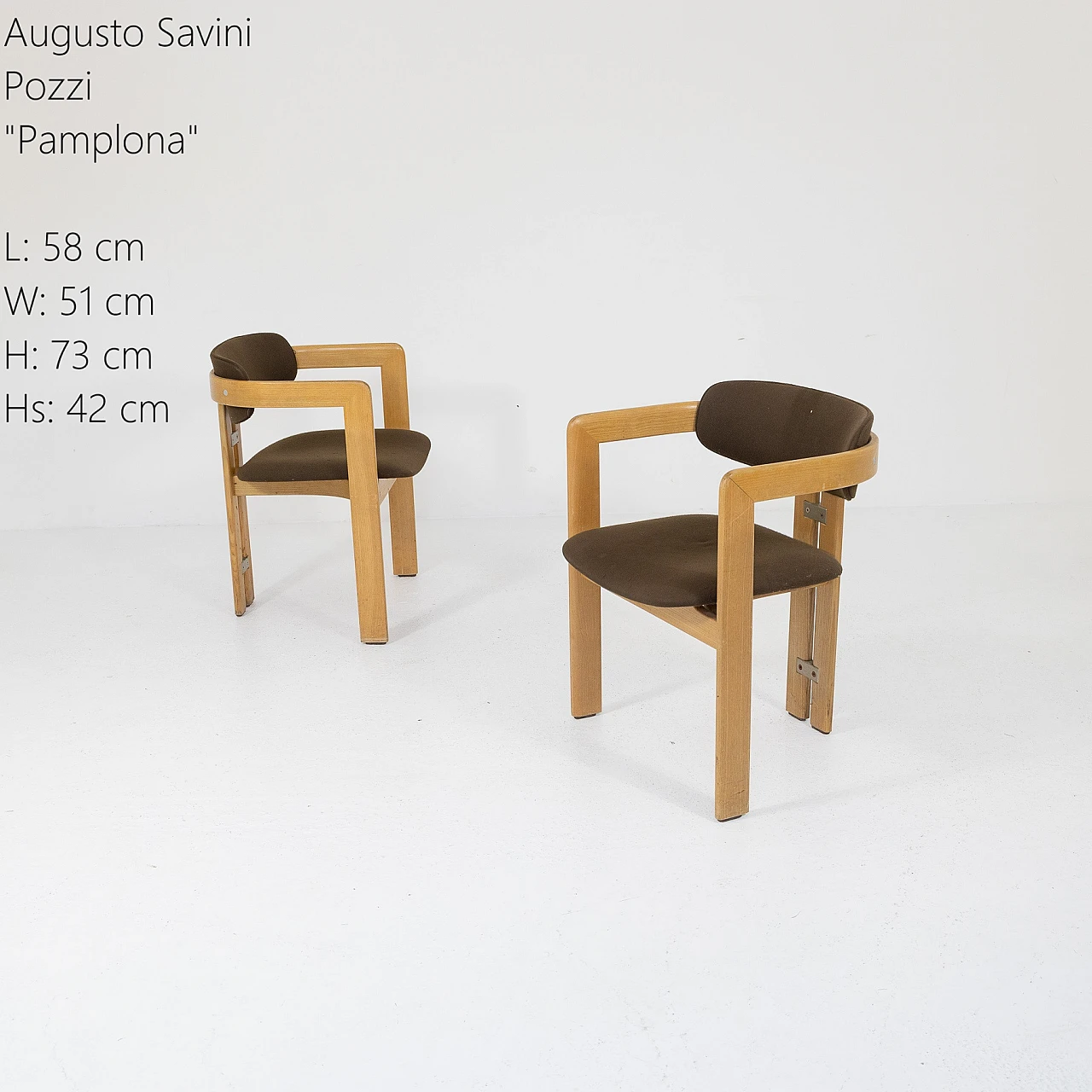 Pair of Pamplona chairs by Augusto Savini for Pozzi, 1960s 4