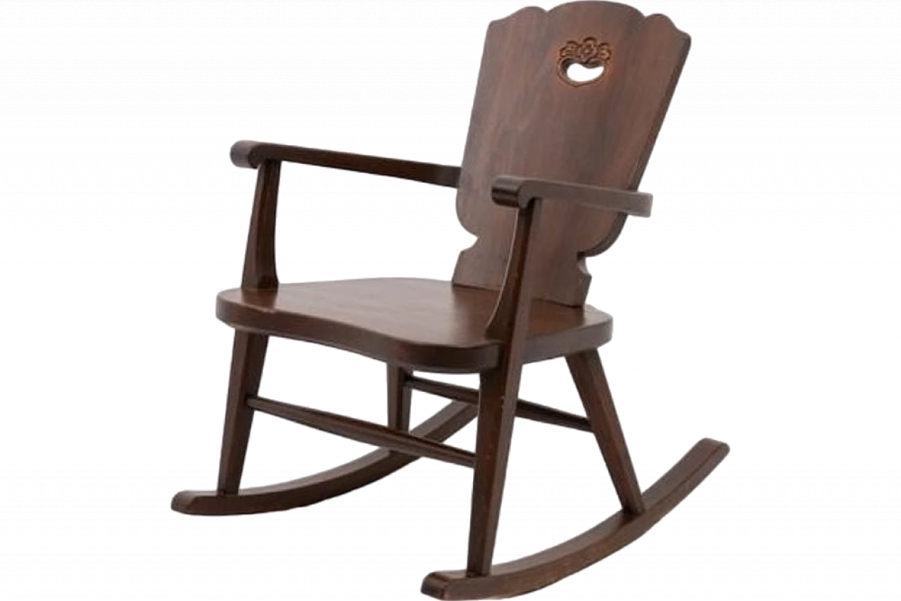 Sedia a dondolo Scandinava Mid-Century 13