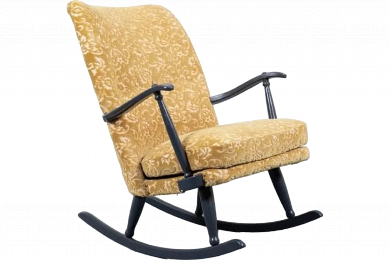 Sedia a dondolo scandinava Mid-Century,  anni '50 10