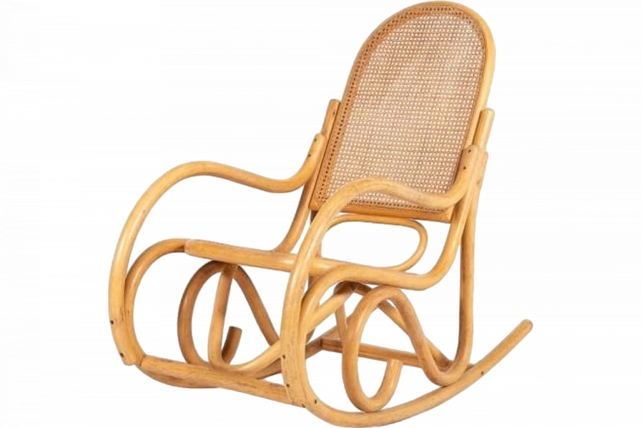 Sedia a dondolo Thonet, anni '80 11