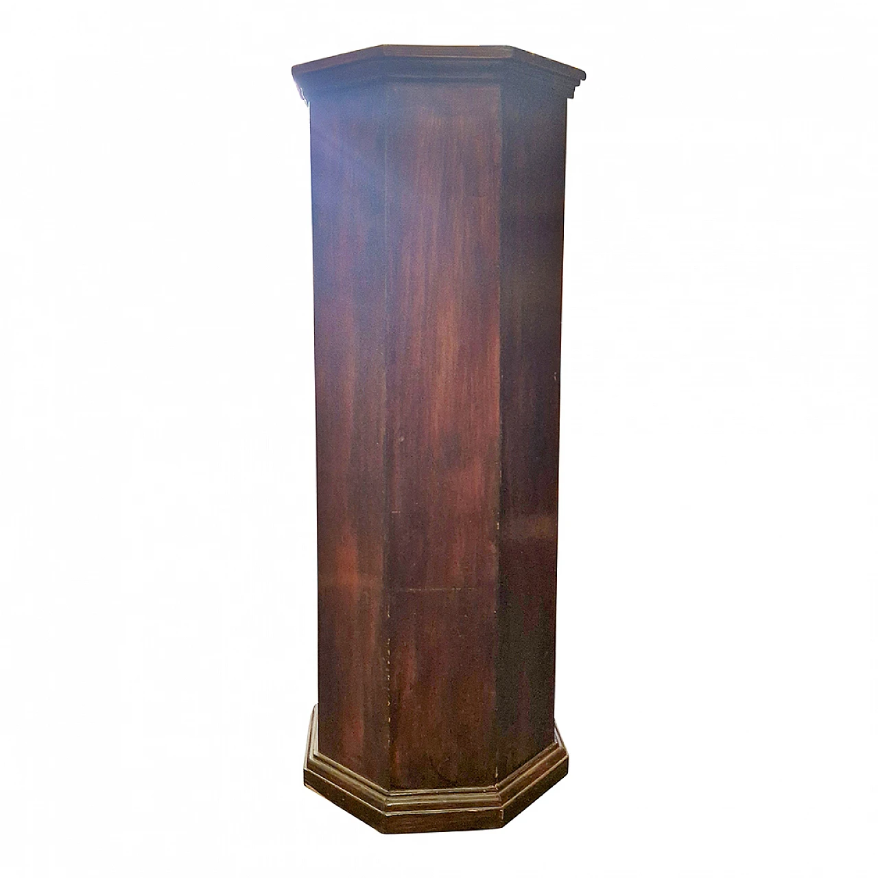 Octagonal stand column made of walnut wood, 19th century 1