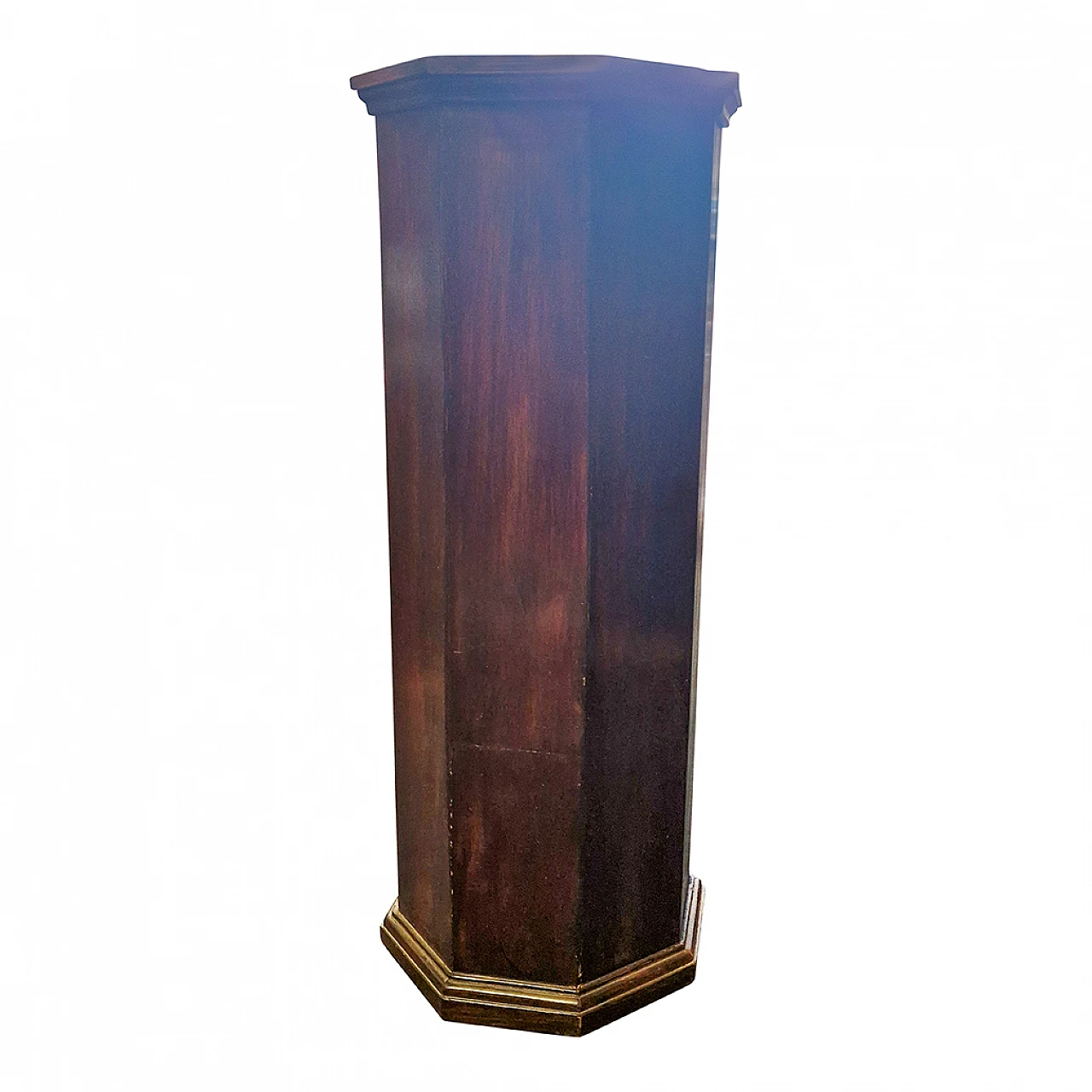 Octagonal stand column made of walnut wood, 19th century 2