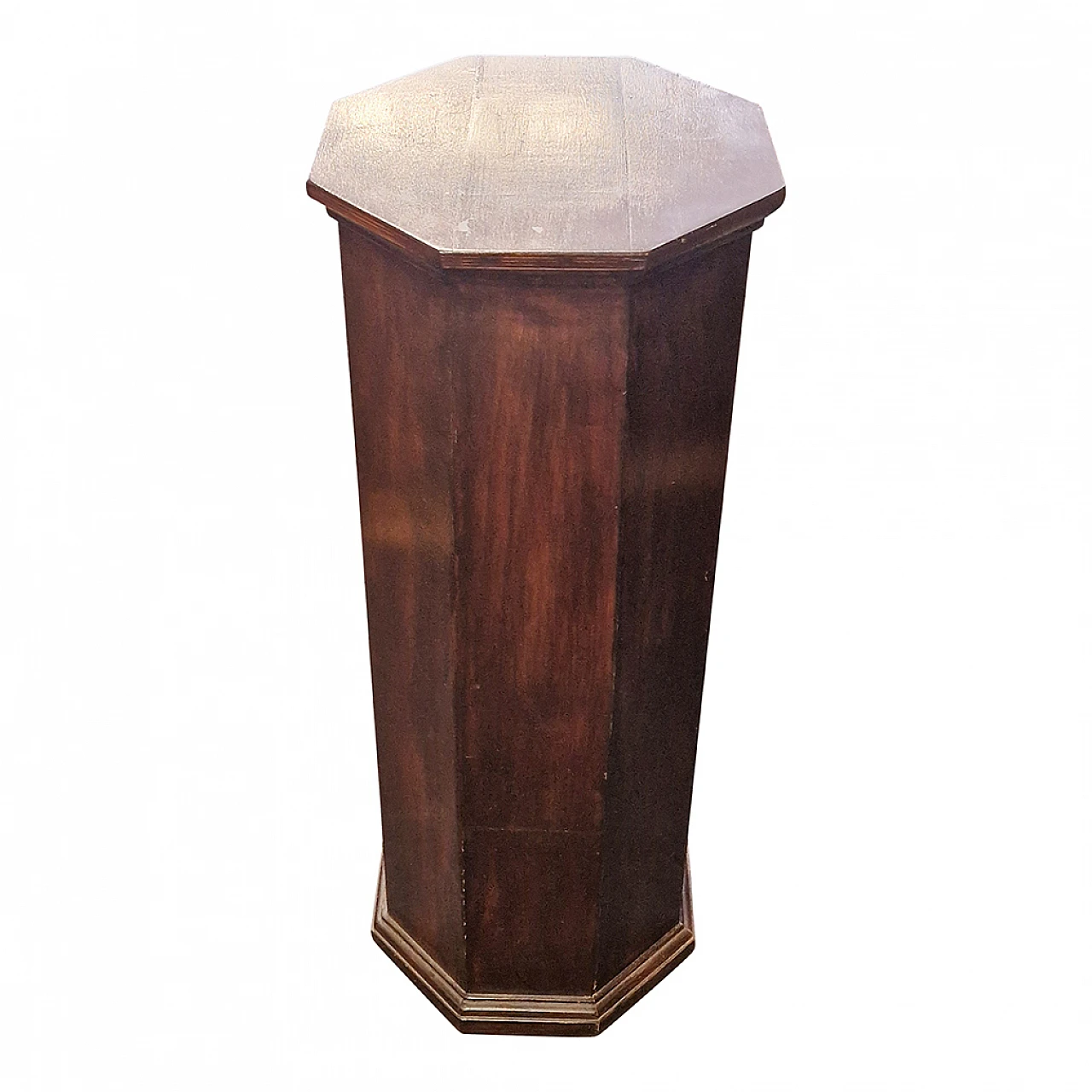 Octagonal stand column made of walnut wood, 19th century 5