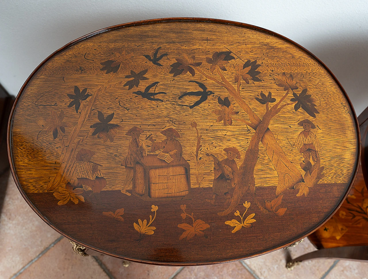 Coppia di comodini a fagiolo intarsiati Napoleone III, '800 2