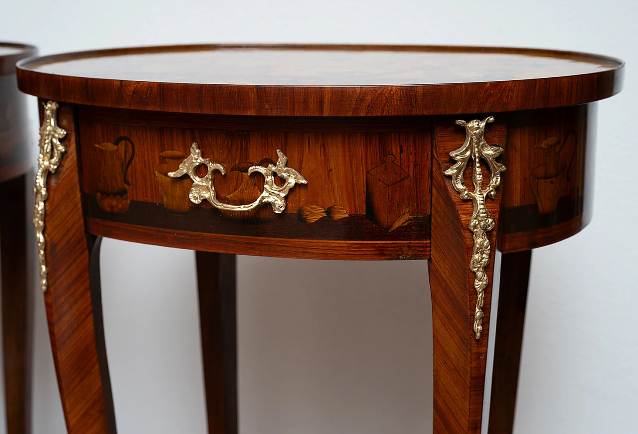 Coppia di comodini a fagiolo intarsiati Napoleone III, '800 4