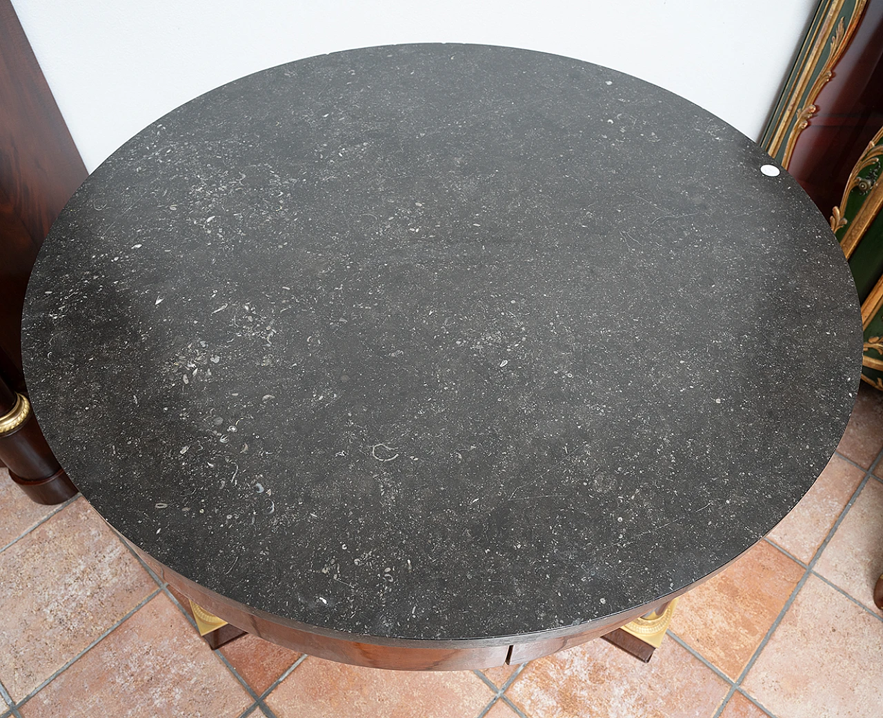 Empire coffee table in mahogany with black marble top, 19th century 2