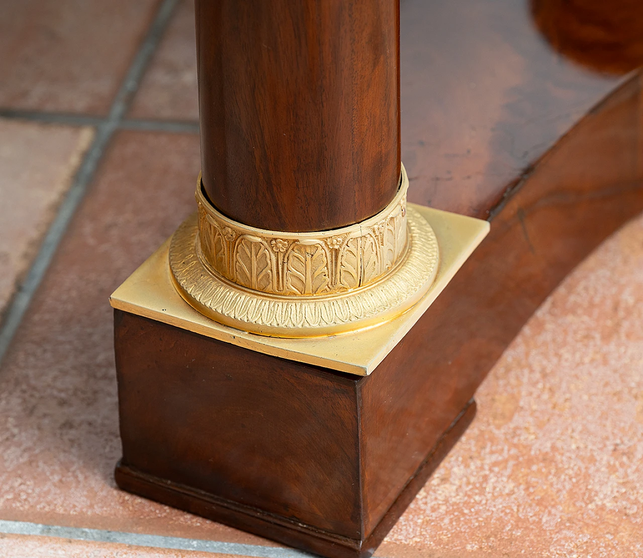 Empire coffee table in mahogany with black marble top, 19th century 4