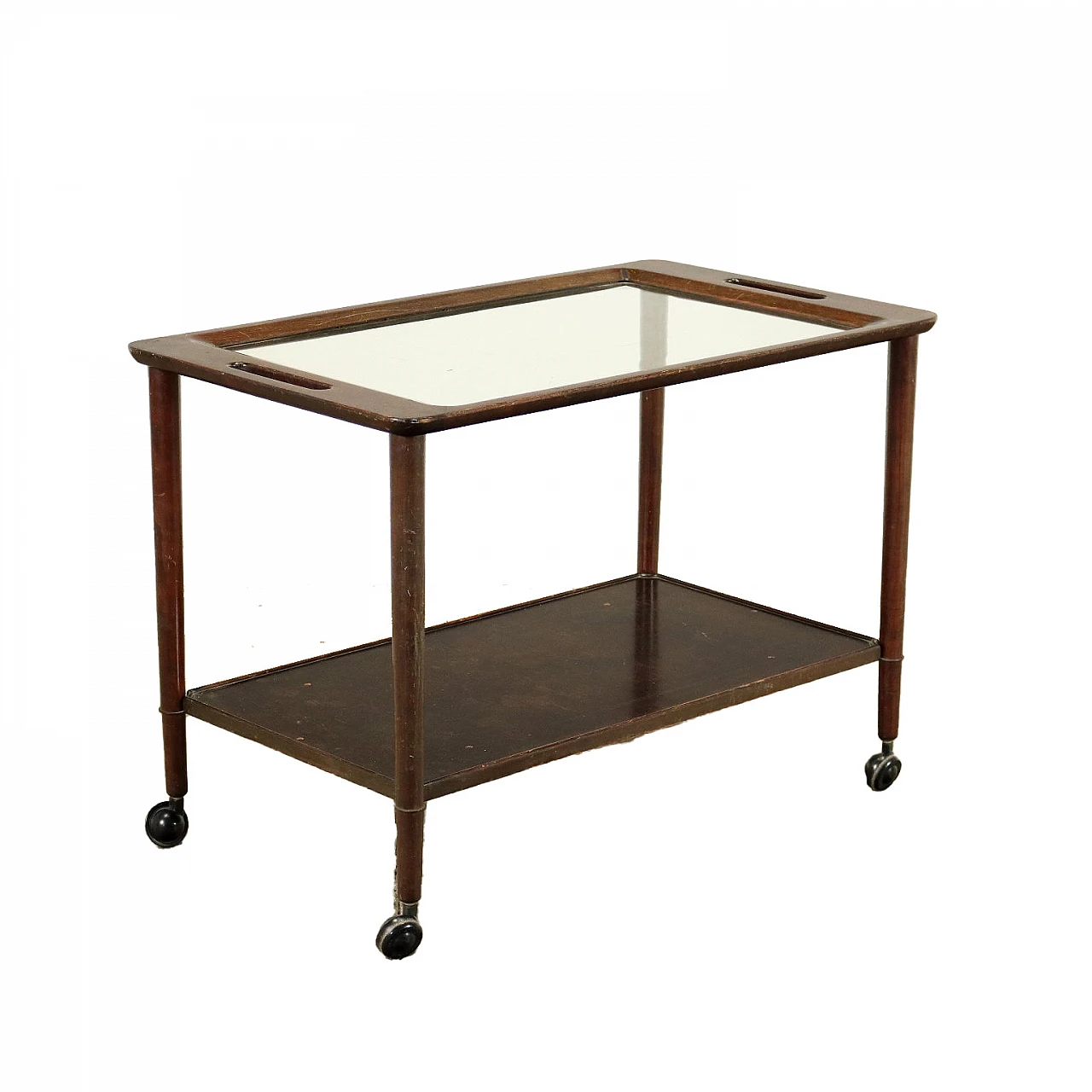 Serving cart with glass top, 1950s 1