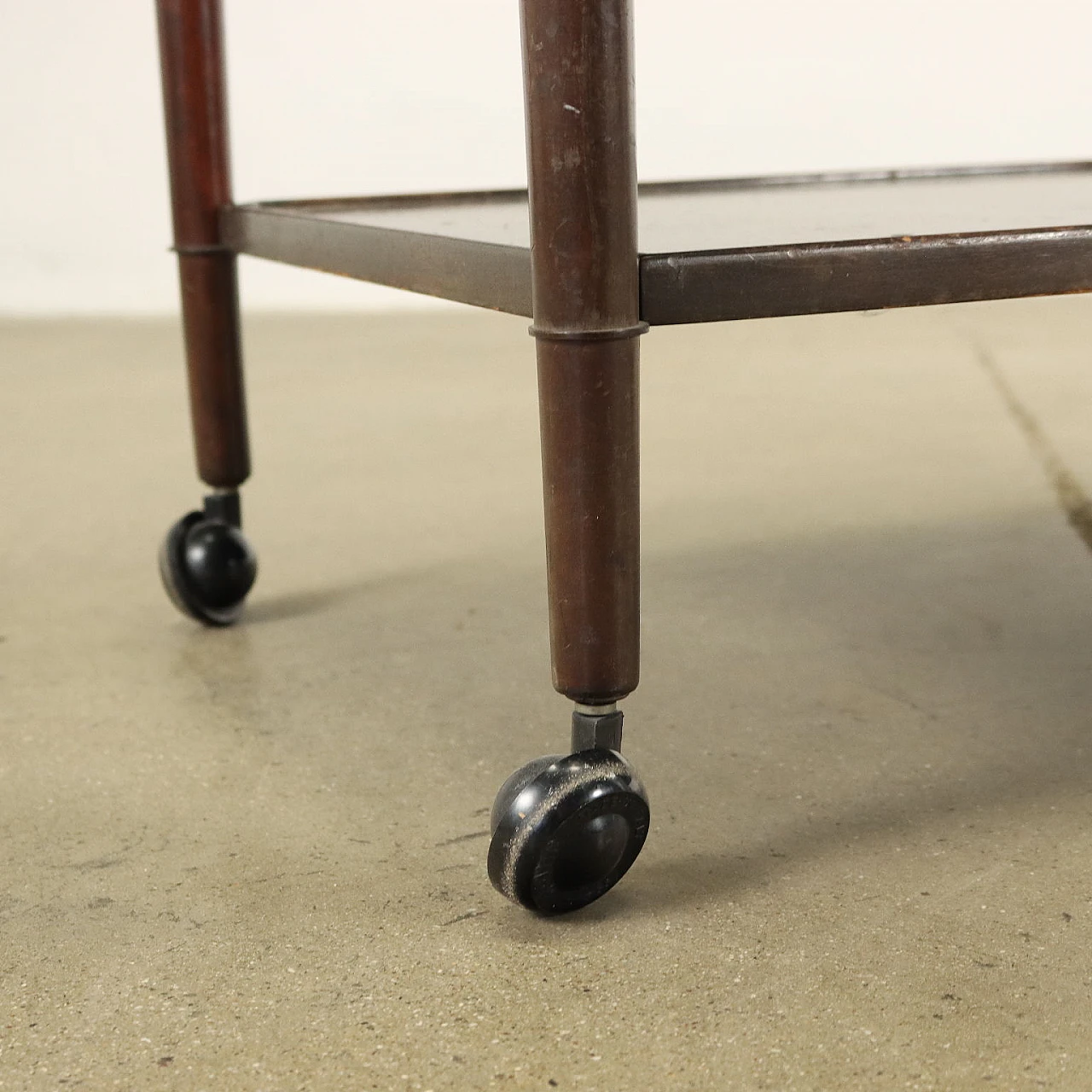 Serving cart with glass top, 1950s 6