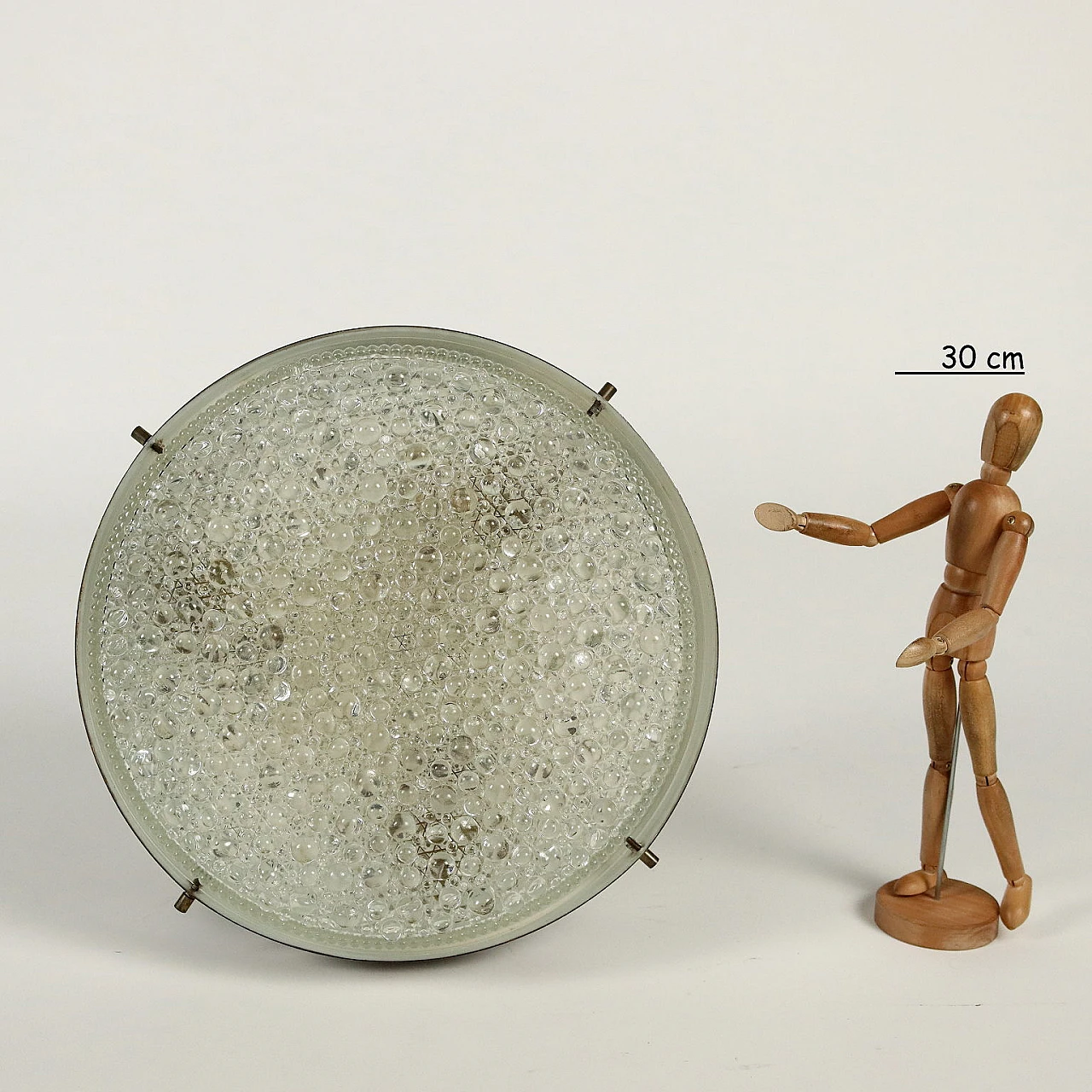 Round chromed metal and glass lamp, 1960s 2