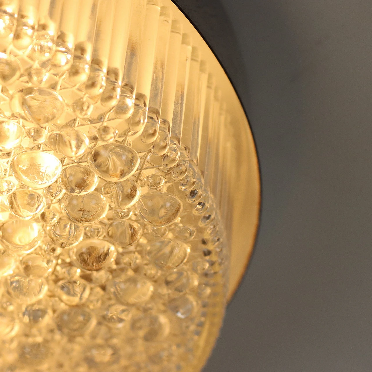 Round chromed metal and glass lamp, 1960s 4