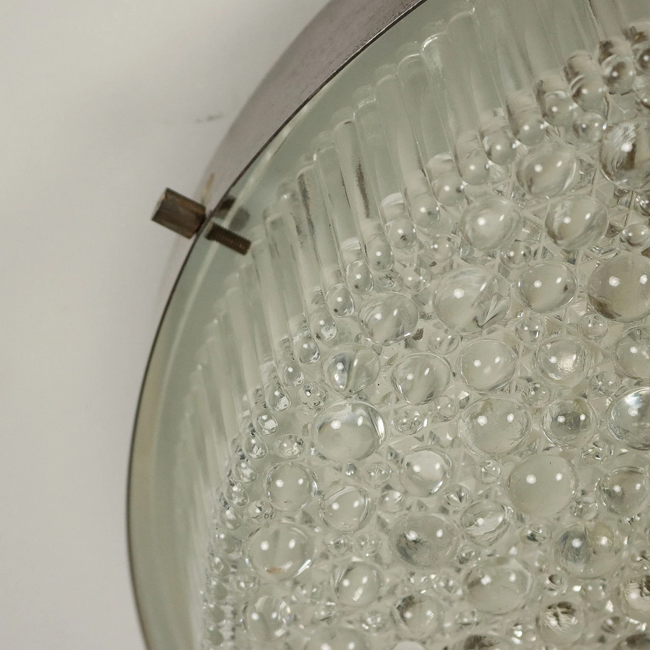 Round chromed metal and glass lamp, 1960s 5