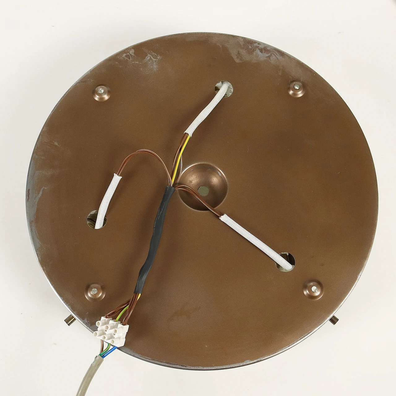 Round chromed metal and glass lamp, 1960s 8