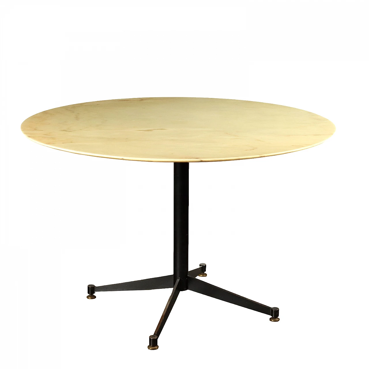 Round metal table with onyx top, 1970s 1