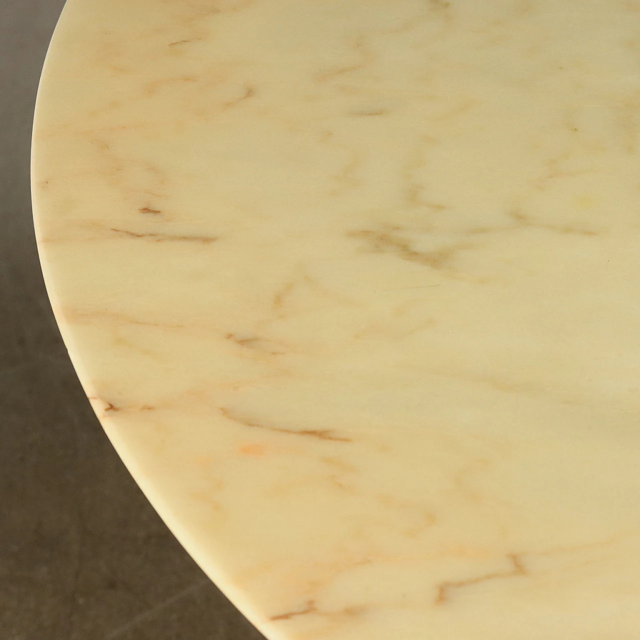 Round metal table with onyx top, 1970s 4