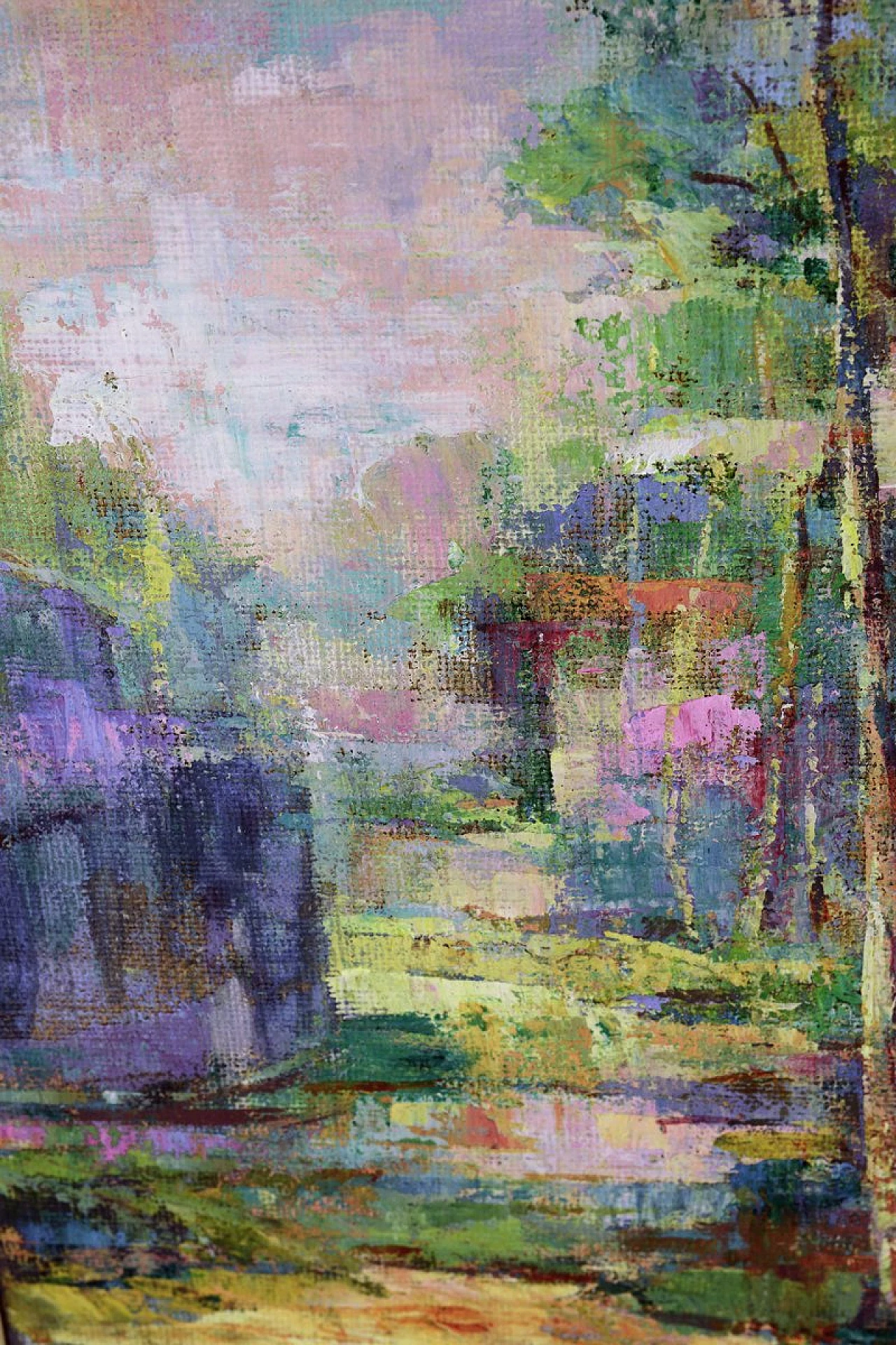 Paesaggio di Alfonso Pragliola, pittura mista su tela, anni 2000 3