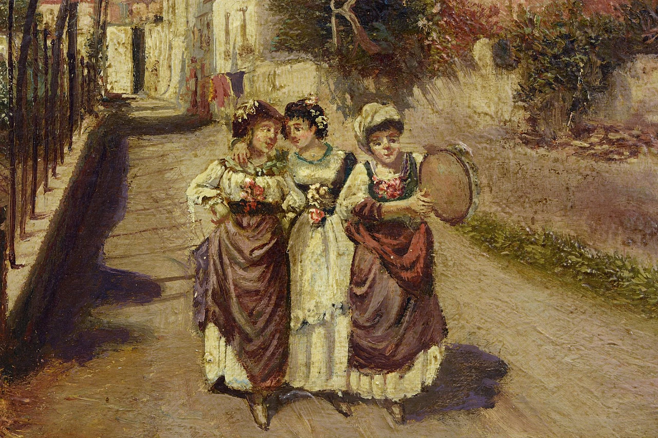 Scena di campagna di Pietro Colonna, olio su tela, anni '90 4