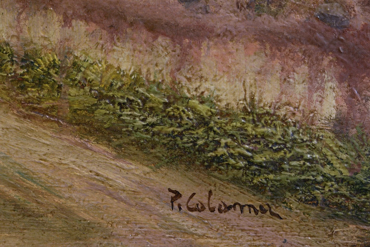 Scena di campagna di Pietro Colonna, olio su tela, anni '90 6