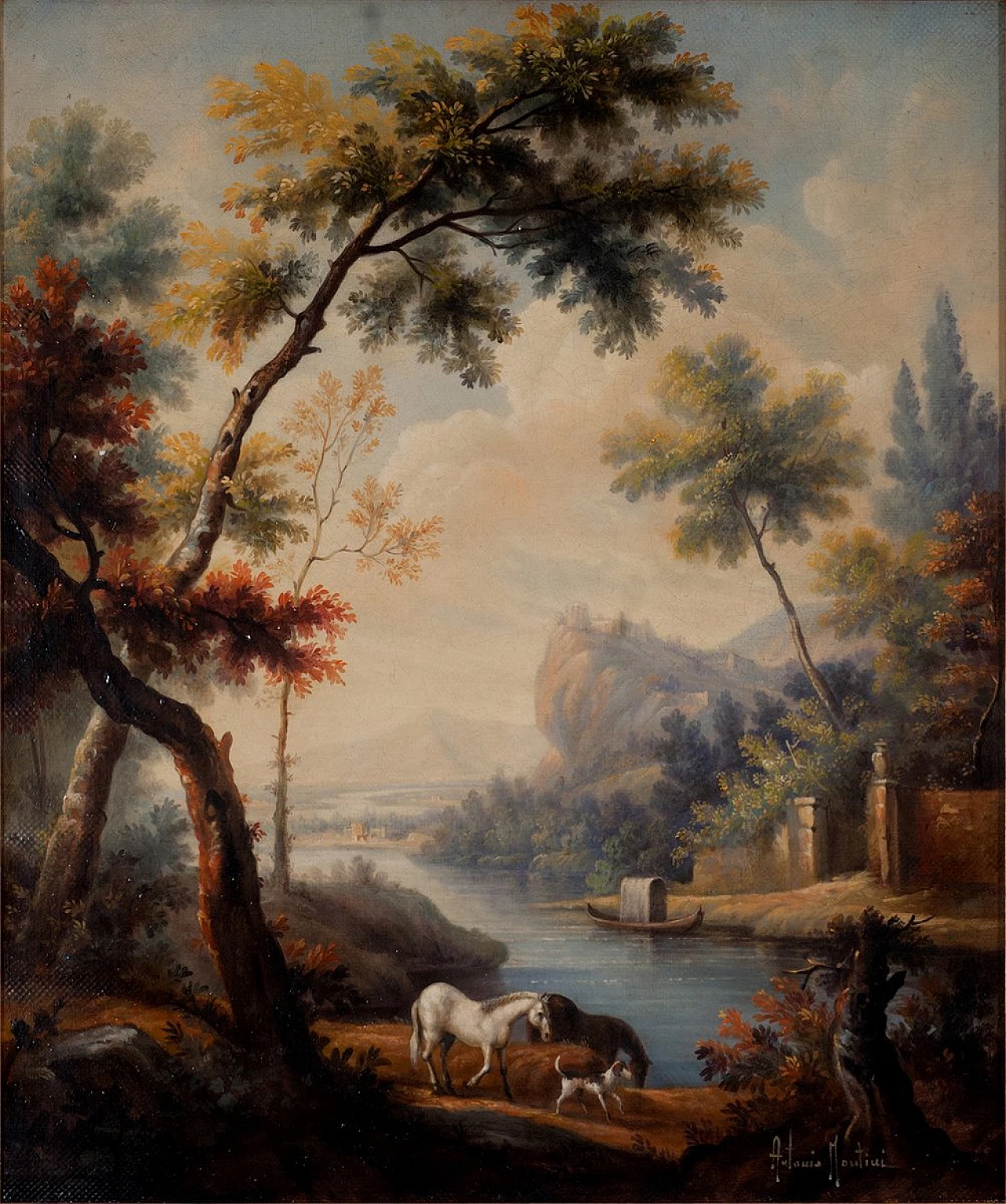 Paesaggio di Antonio Montini, incorniciato, anni 2000 2