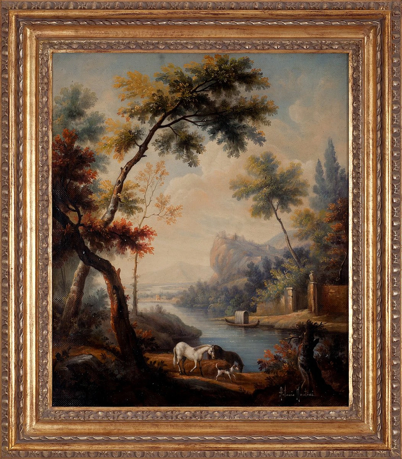 Paesaggio di Antonio Montini, incorniciato, anni 2000 6