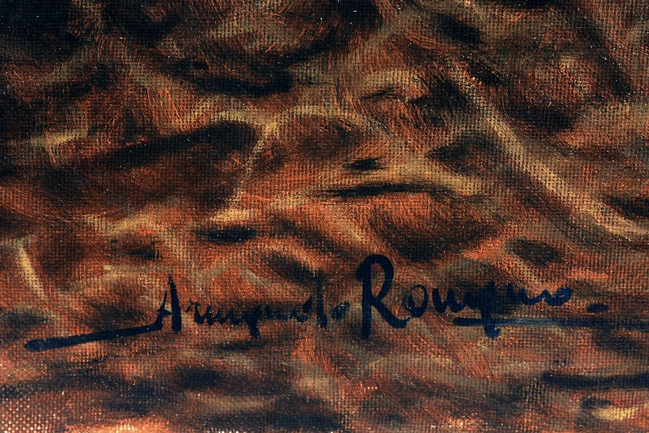 Nella stalla di Armando Romano, olio su tela, anni '80 6