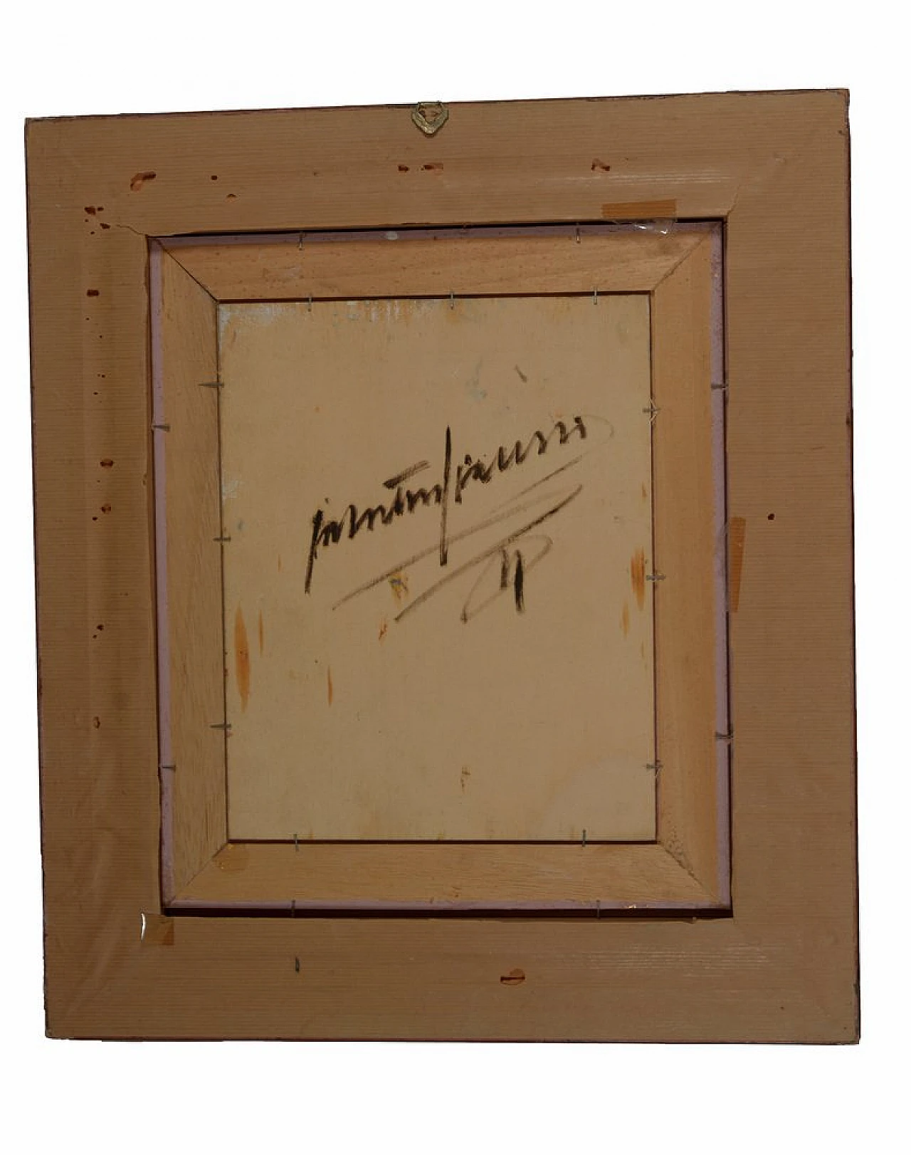 I due amici di Salvatore Ciaurro, olio su tavola con cornice, anni '80 5