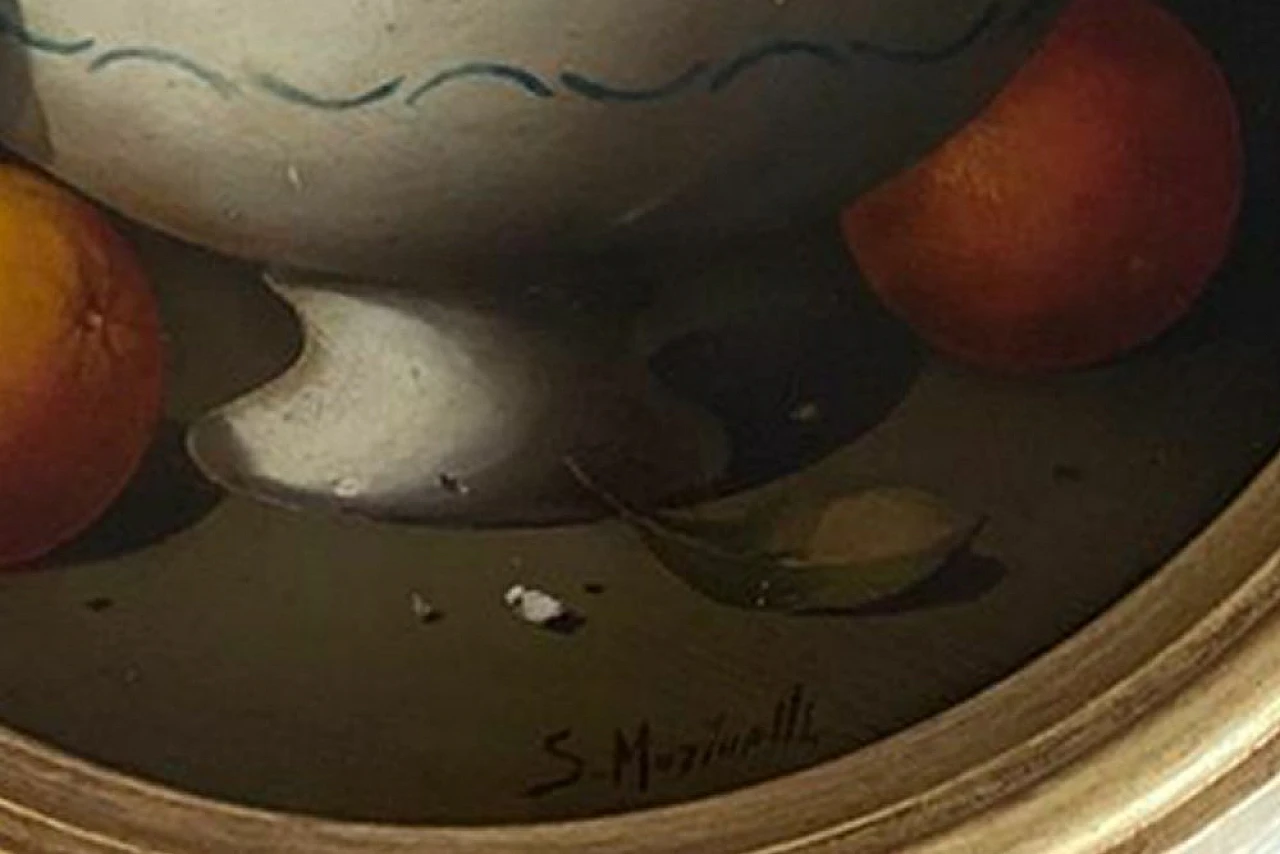 Cesto con arance di Salvatore Marinelli, olio su tela, anni 2000 2