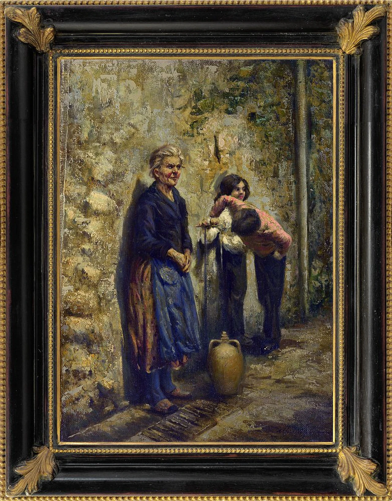 Scena alla fontana di Marino Faliero, olio su tela, anni '80 1