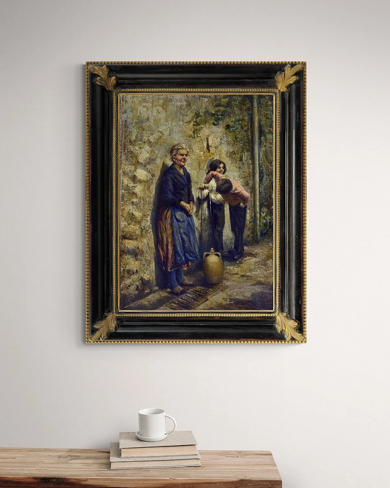 Scena alla fontana di Marino Faliero, olio su tela, anni '80 2