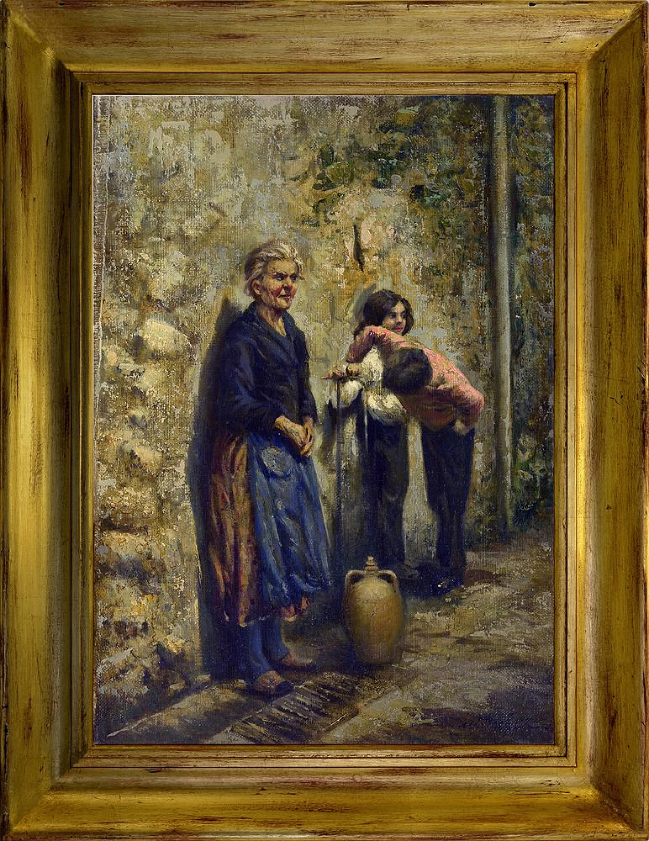 Scena alla fontana di Marino Faliero, olio su tela, anni '80 4