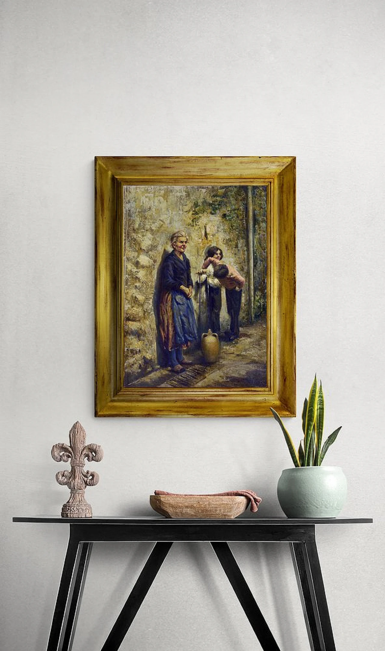 Scena alla fontana di Marino Faliero, olio su tela, anni '80 5