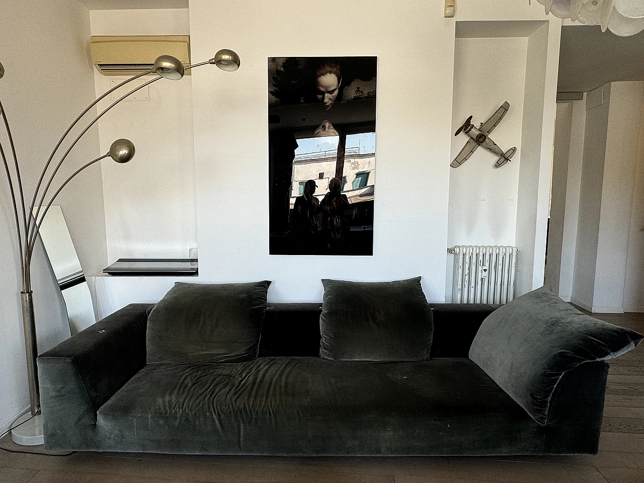 Divano Absolu di Edra, velluto verde, anni 2000 2