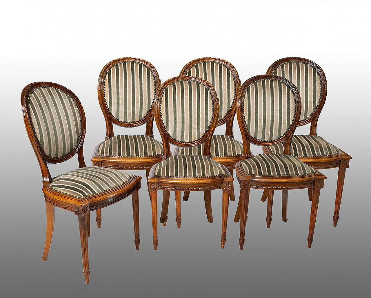 6 sedie a medaglione Napoleone III Francesi, '800 1