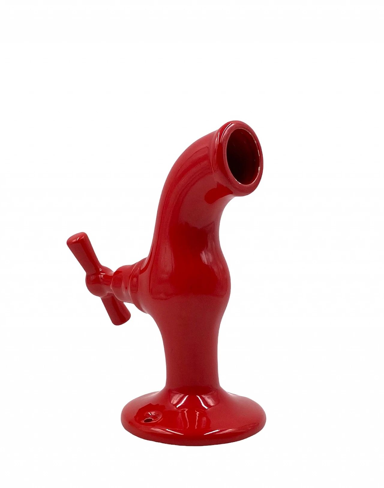 Red tap shaped ceramic, JC Peiré, France ca. 1970 2