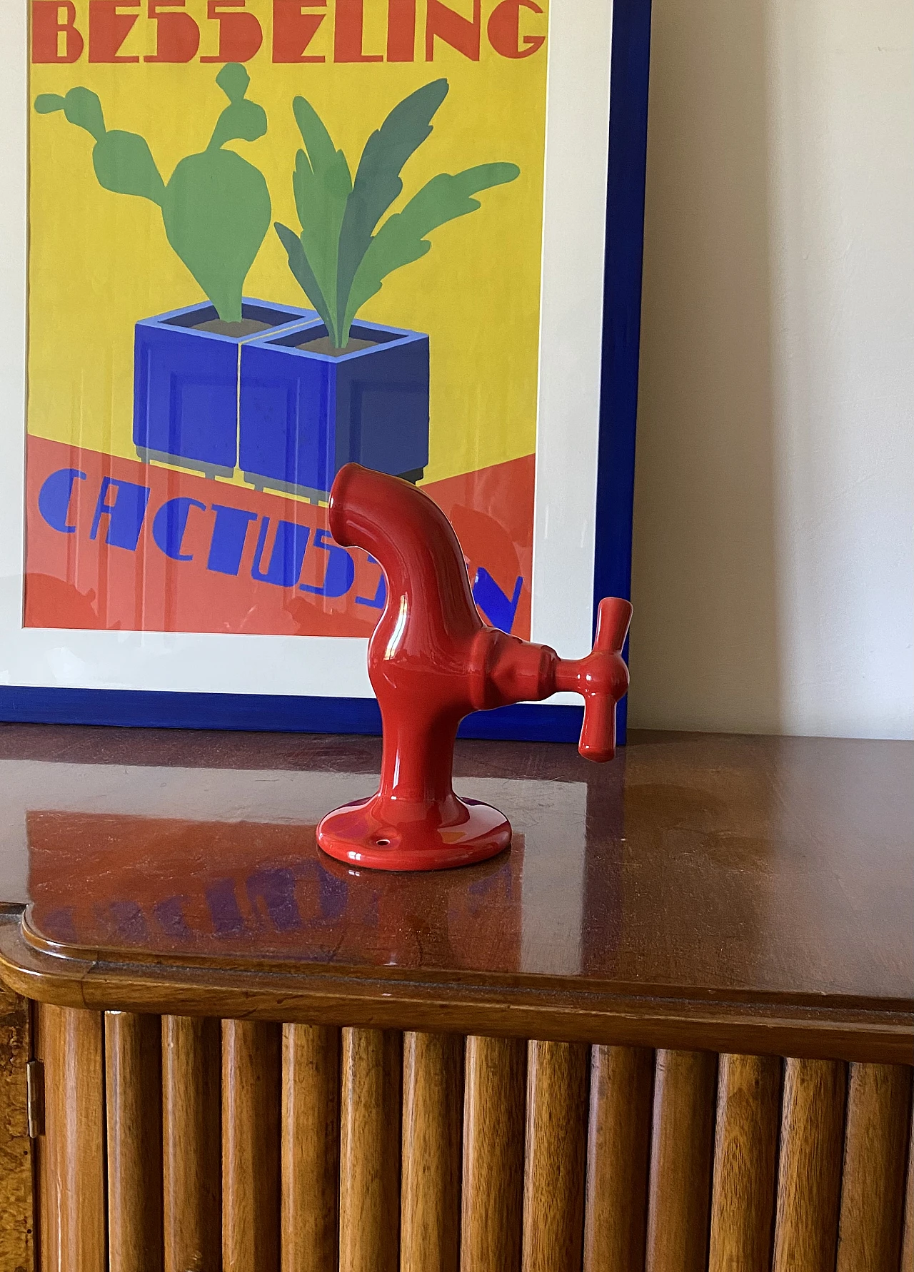 Red tap shaped ceramic, JC Peiré, France ca. 1970 8