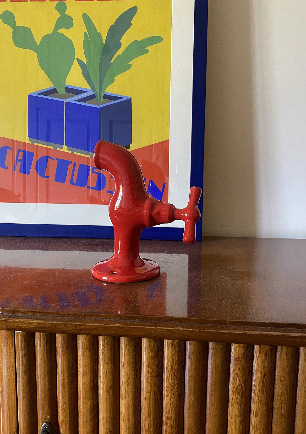 Red tap shaped ceramic, JC Peiré, France ca. 1970 9