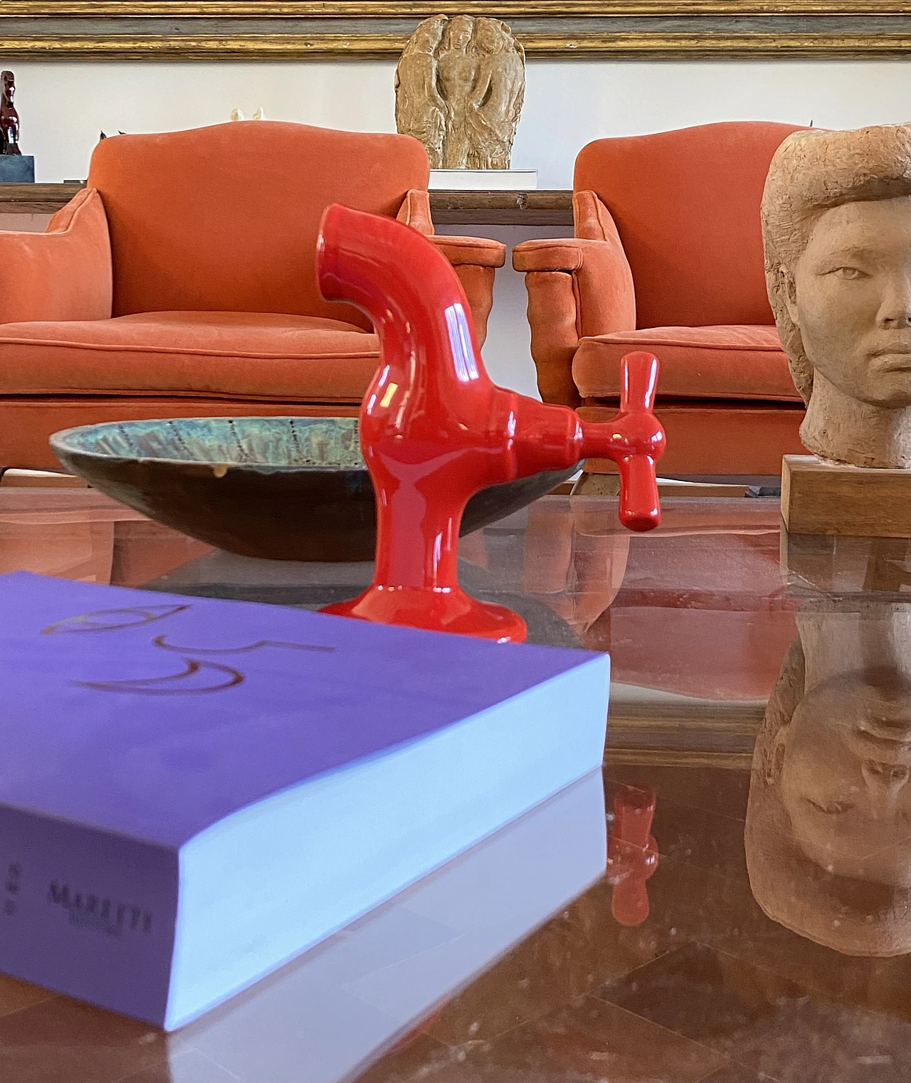 Red tap shaped ceramic, JC Peiré, France ca. 1970 11