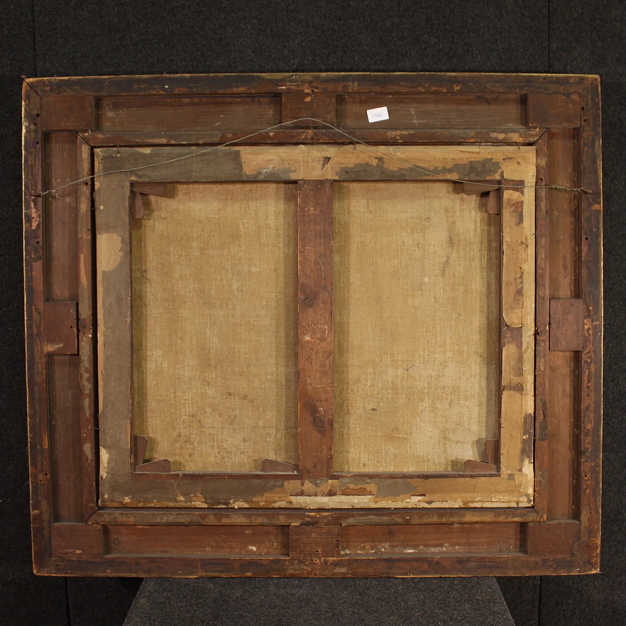 Flemish landscape painting with 17th century figures, the apparition 7