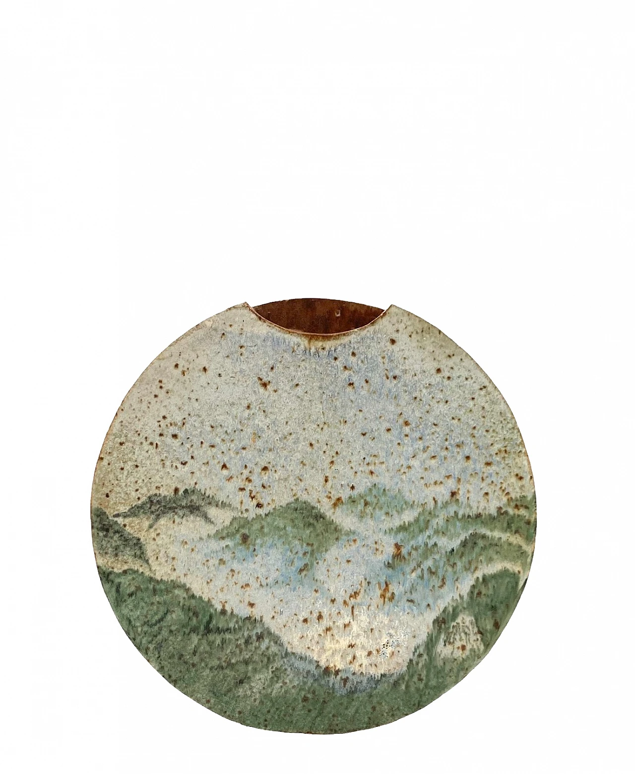 Green ceramic solifleur vase by Pierre Devie, 1950s 1