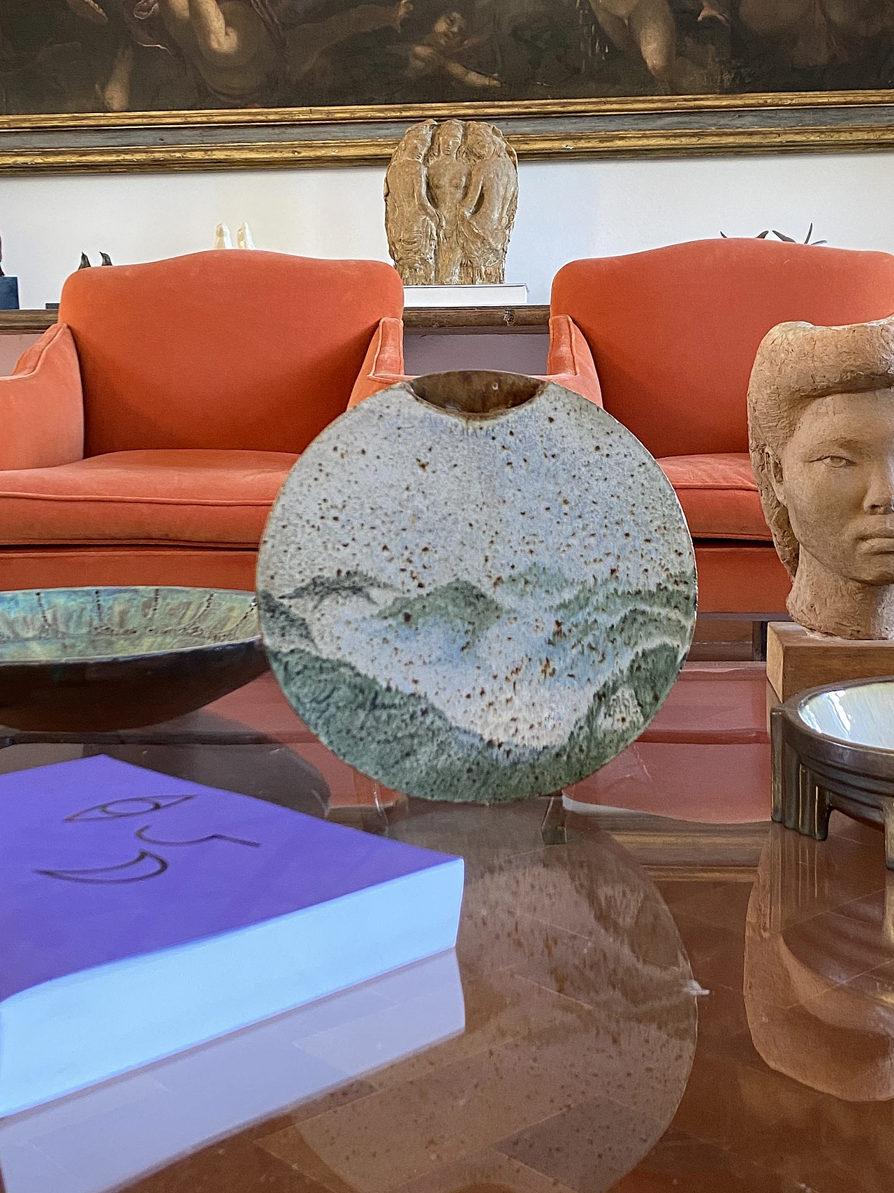 Green ceramic solifleur vase by Pierre Devie, 1950s 2