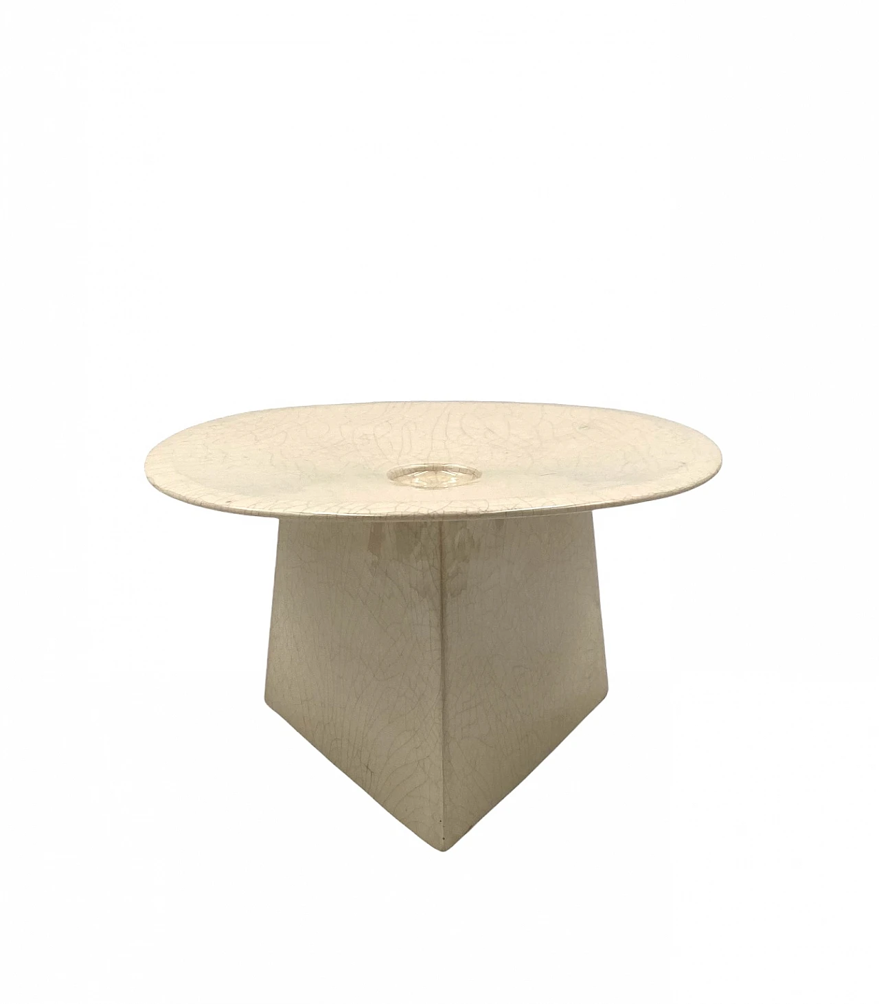 Vide poche in ceramica craquele bianca leDuc, Francia, anni '70 1