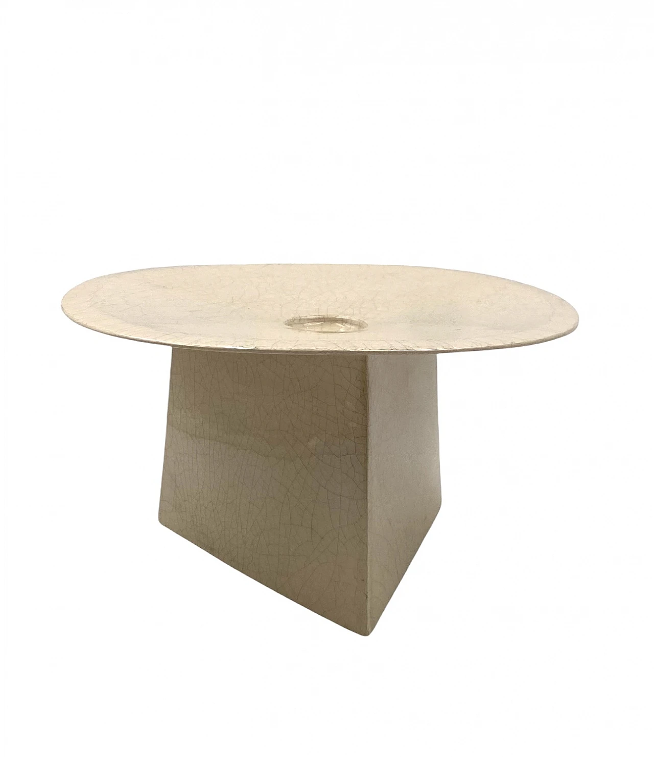 Vide poche in ceramica craquele bianca leDuc, Francia, anni '70 6