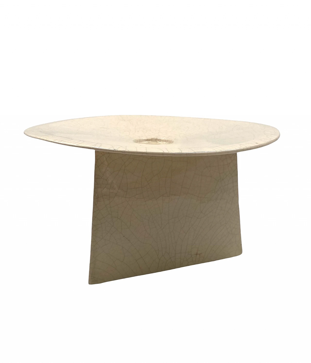 Vide poche in ceramica craquele bianca leDuc, Francia, anni '70 12