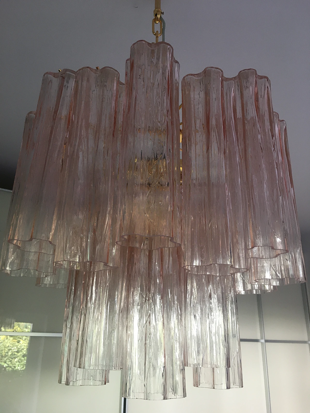 Venini style Murano glass chandelier with trunks, late 20th century 2