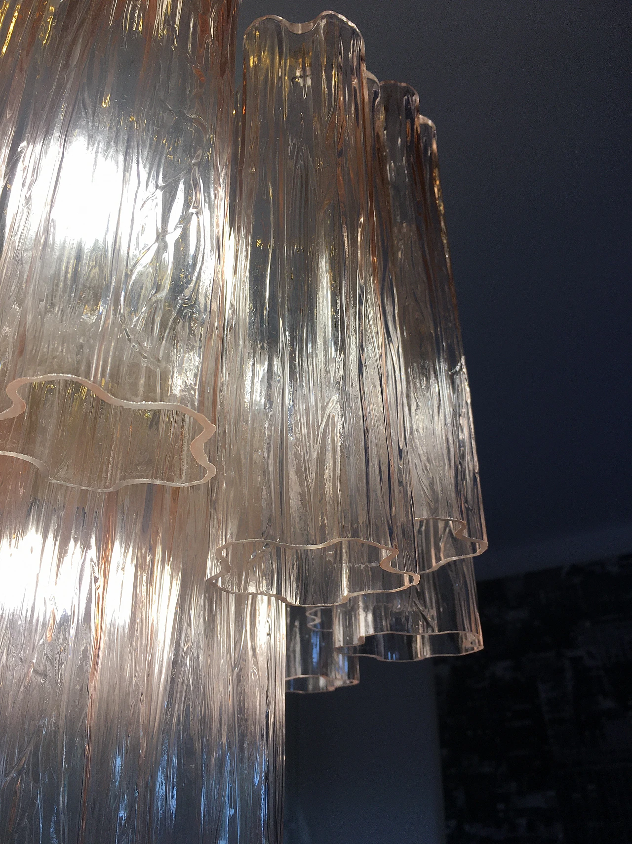 Venini style Murano glass chandelier with trunks, late 20th century 5