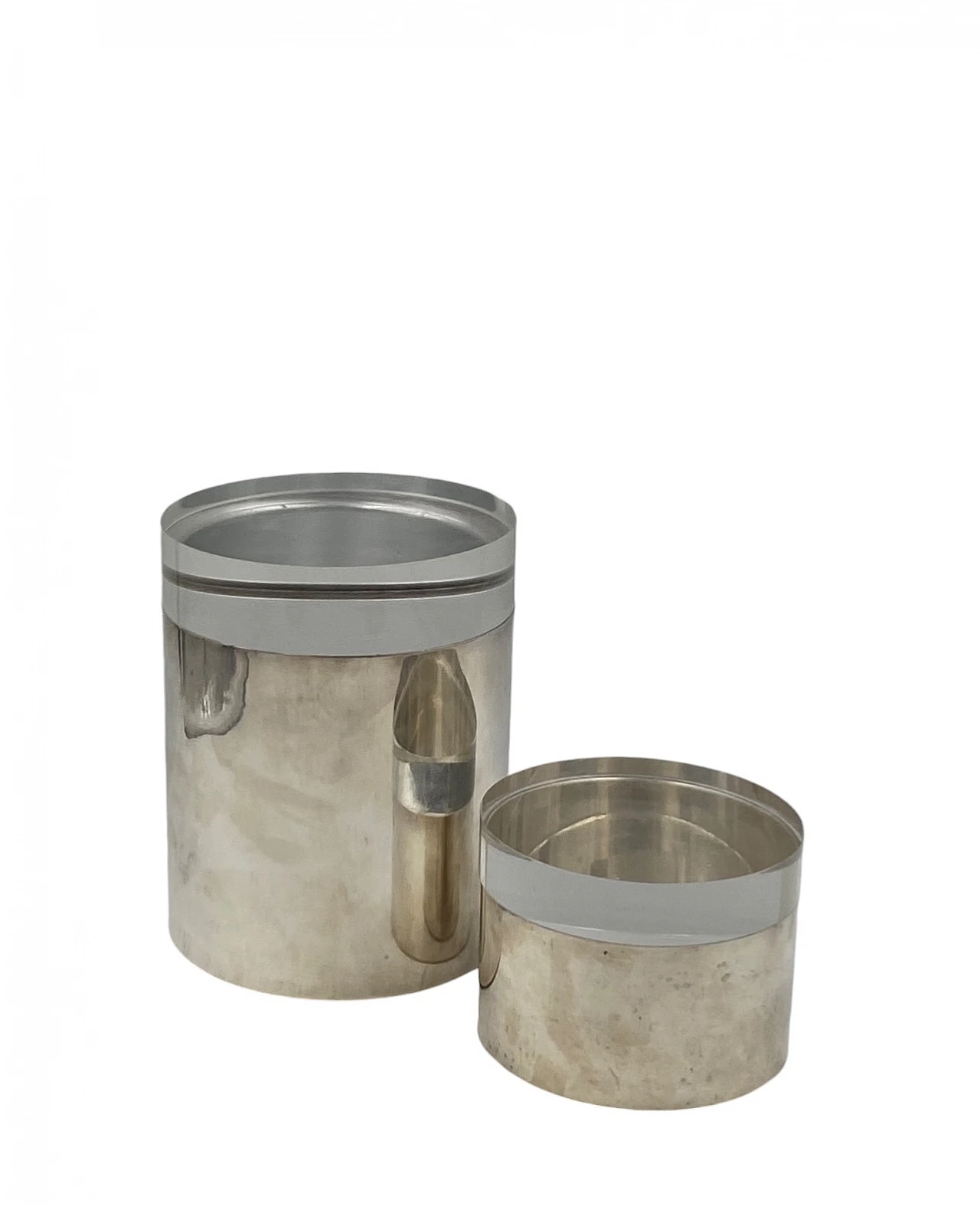 Pair of lucite and silver-plated boxes Mellerio Paris, 70s 1
