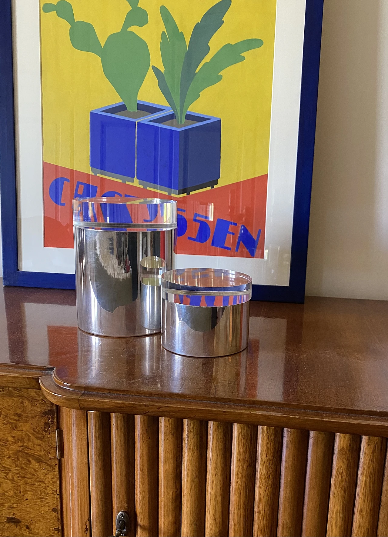 Pair of lucite and silver-plated boxes Mellerio Paris, 70s 2