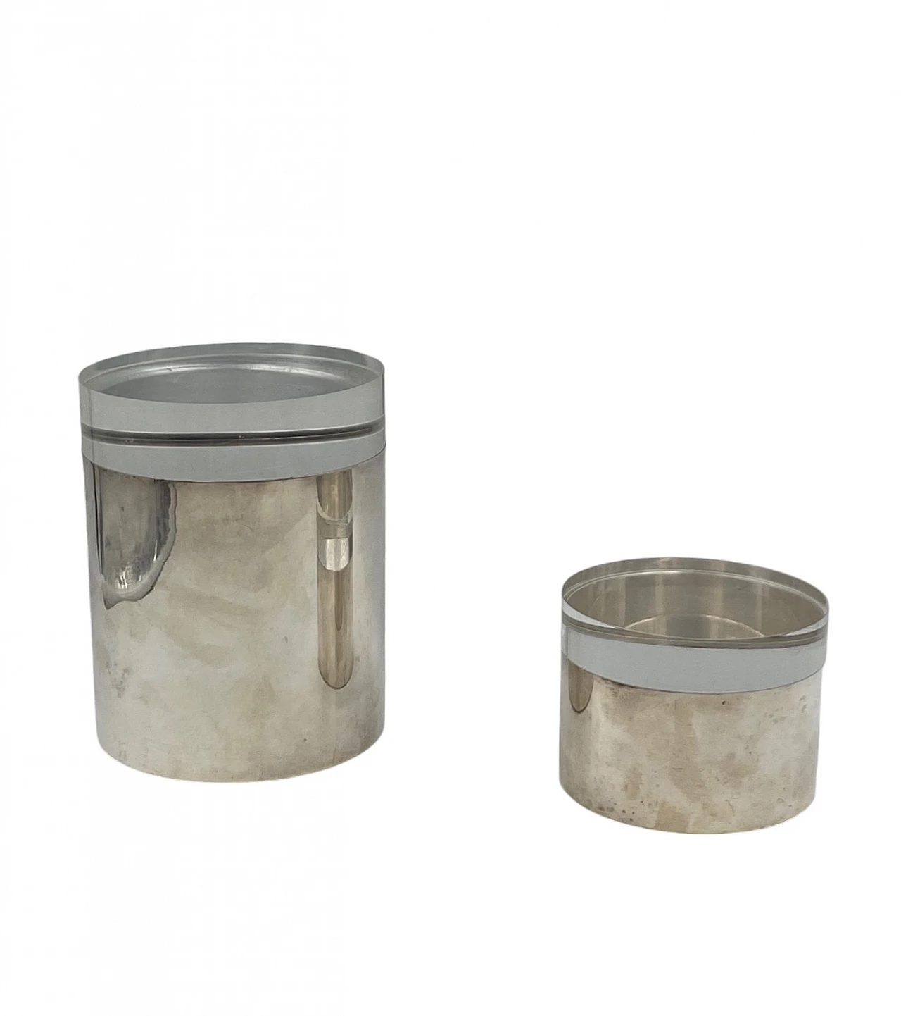 Pair of lucite and silver-plated boxes Mellerio Paris, 70s 6