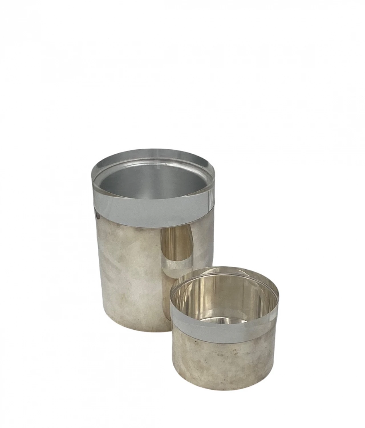 Pair of lucite and silver-plated boxes Mellerio Paris, 70s 7