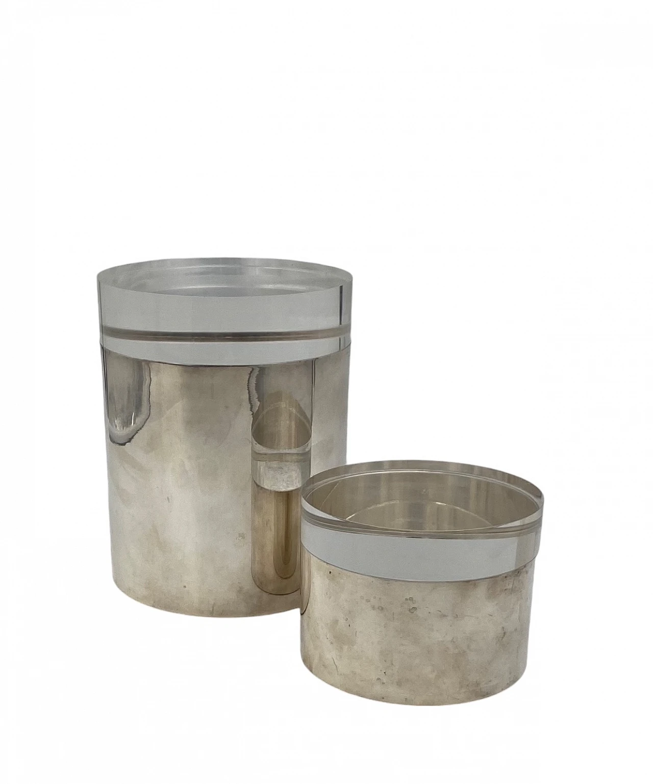 Pair of lucite and silver-plated boxes Mellerio Paris, 70s 8